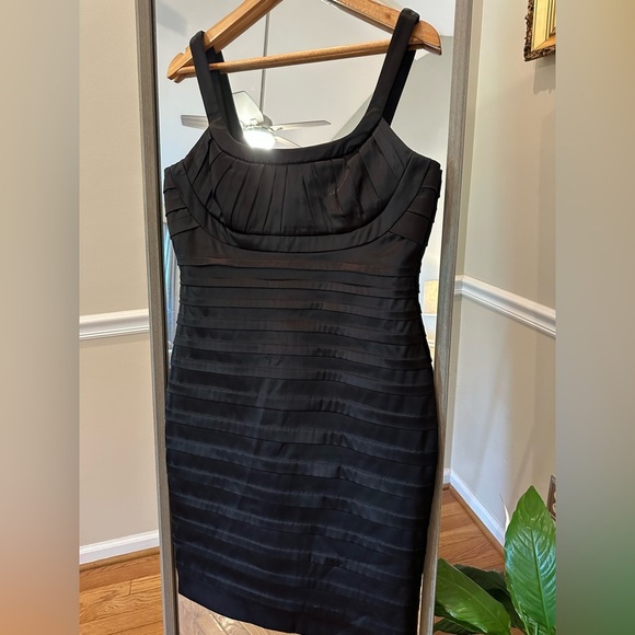 Calvin Klein Black Ribbed Sheath Mini Dress Size 12 - Picture 1 of 11